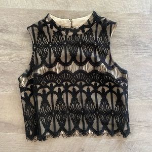 Black lace halter top